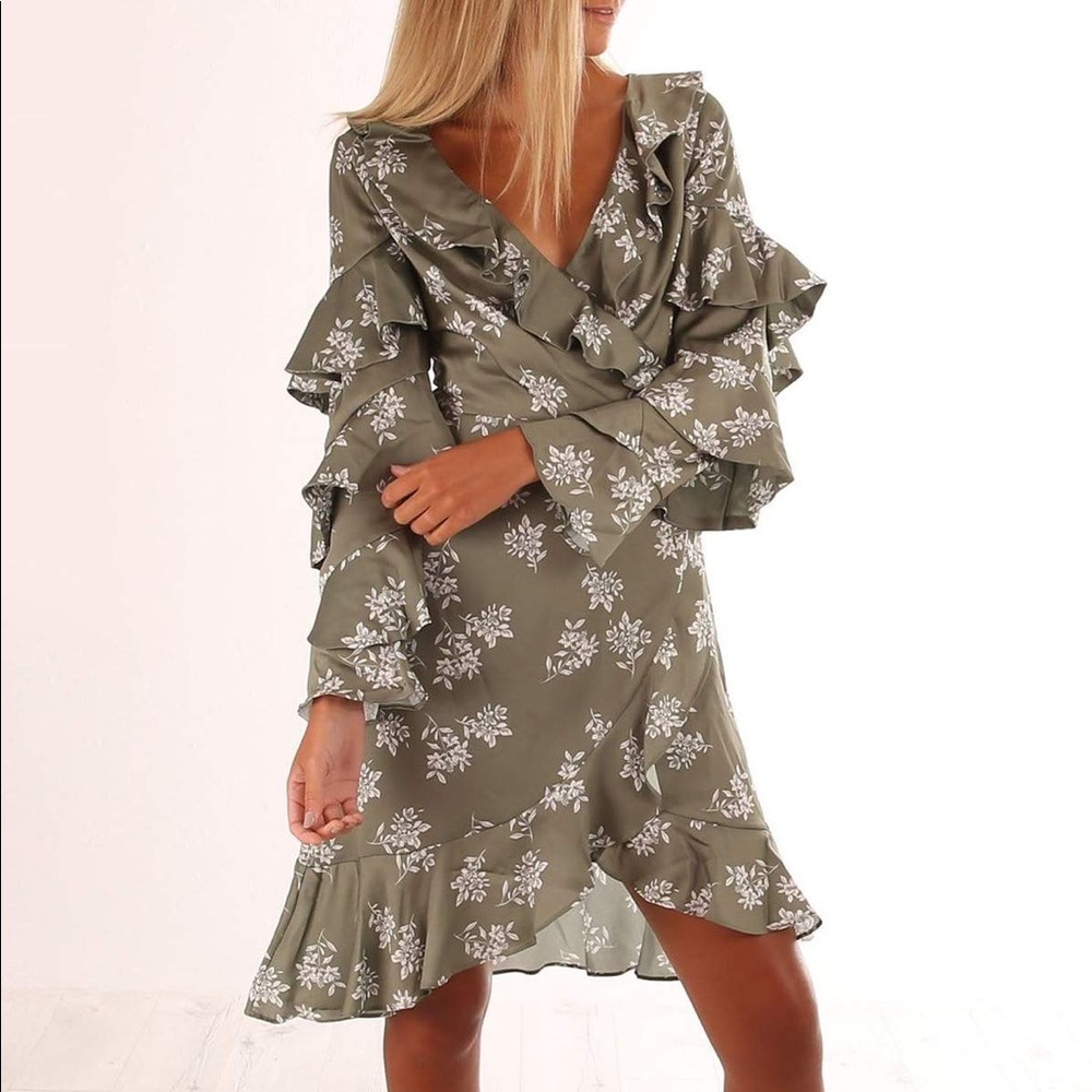 Keepsake Light Green Wrap Dress